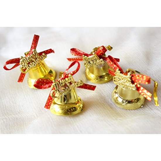 Gold Bell Christmas Tree Hanging Ornament Party Xmas Decoration
