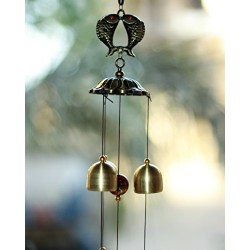 Lilone Gifts Home Decor Feng Shui Fishes Pagoda Hanging Wind Chime Bell of Brass