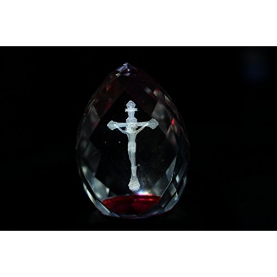 Lilone Gifts 3D Cross Crystal Cube Diamond Shape