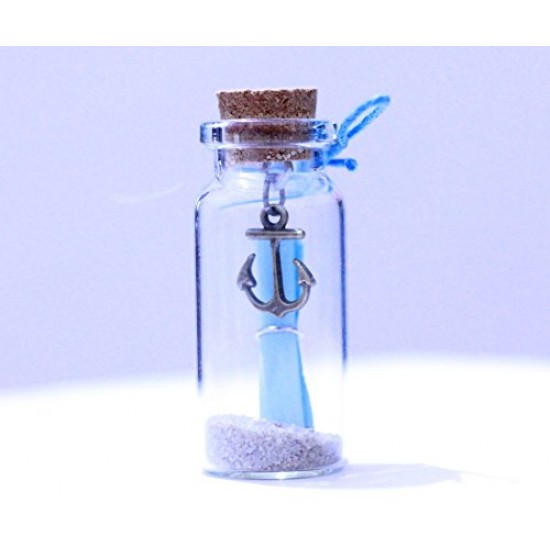  1x Lilone Valentine Gifts Little Message Bottle Seashell Decoration 4cm Tall