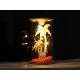 Lilone Gifting Special Wooden Glass Lighting Coconut Tree Decorative Showpiece Statue