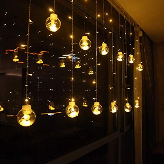  Curtain Lights 108 LED Bulb Globe Shape 