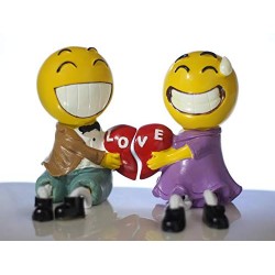 Lilone Smiley Faces Couple Showpiece Valentine Gift 