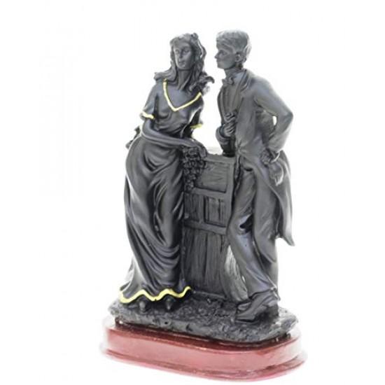 Lilone Romantic Couple Statue Showpiece Gift for Valentine, Birthday , Anniversary and Home Décor (Black)