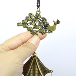 3 Bell Feng Shui Positive Energy Peacock Wind Chimes 