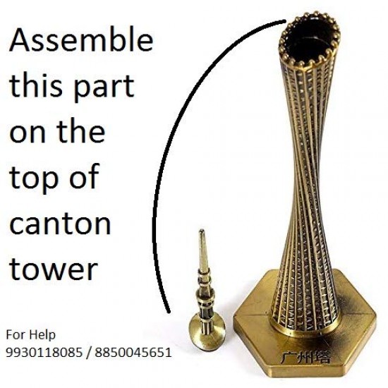 Lilone Canton Tower Statue Showpiece for Home Decor and Occasion Gifting (5 Inch) | 2 Parts Assembled
