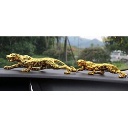 Lilone Gold Plated Jaguar Statue Car Ornaments Accessory 