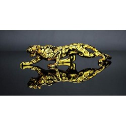 Lilone Gold Plated Jaguar Statue Car Ornaments Accessory 