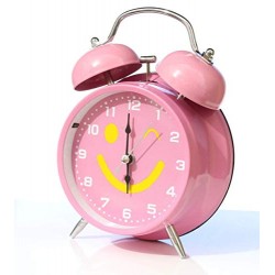 Lilone Emoji Design Pink Twin Bell Loud Alarm Clock 