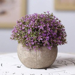 Lilone Artificial Plants with Flowers Benn Grass in Pot 