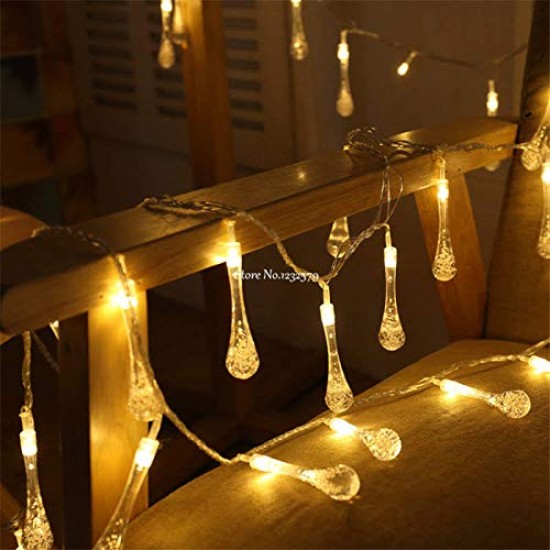 AtneP 20 LED Crystal Drop Lights for Home Decoration