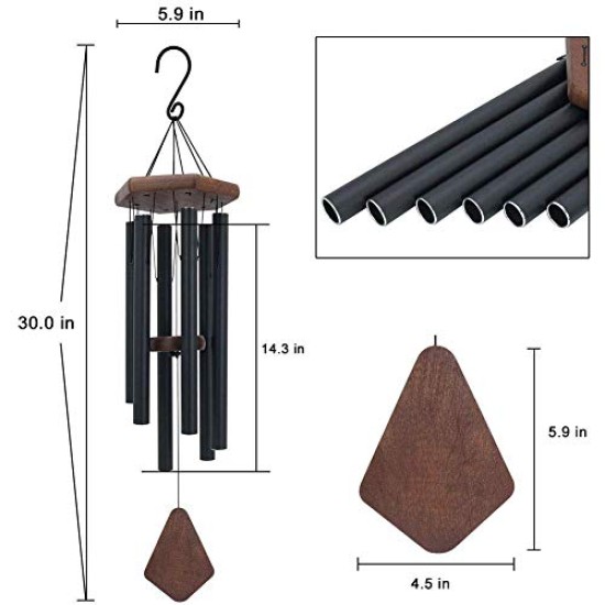 Nature'S Melody 28 inch Black Premiere Grande Series Tuned Chime Wind Noisemakers