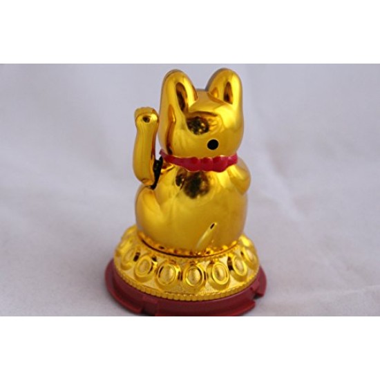 Solar Welcome Cat Feng Shui Showpiece Home Decor Statue | Car Dashboard
