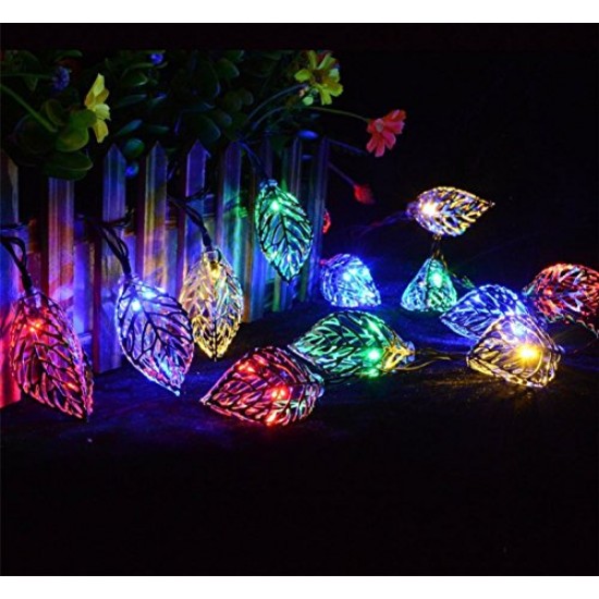 Golden Metal Leaf 17 LED String Decorative Lights, 3m(Multicolour)