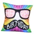 Lilone Birthday Special Quoted Cotton Decorative Mustache Printed Pillow Gift