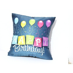 Lilone Birthday Special Quoted Cotton Decorative Balloon Printed Blue Pillow Gift 