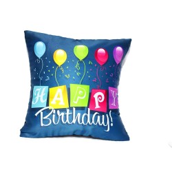 Lilone Birthday Special Quoted Cotton Decorative Balloon Printed Blue Pillow Gift 