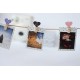 Lilone Wooden Mini Heart Shaped Photo Clips with Rope (Multicolour) - Pack of 10 Pieces