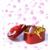 Lilone Rose Message Bottle with Eiffel Tower Key-Chain in Decorative Red Heart Box 