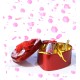 Lilone Rose Message Bottle with Eiffel Tower Key-Chain in Decorative Red Heart Box 