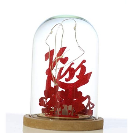 Lilone New Valentine Gift Dome | Small Heart with Lighting Showpiece 
