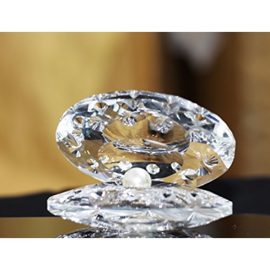Lilone Decorative Feng Shui Crystal Shell with Pearl 