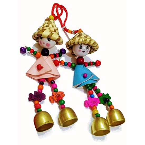 Lilone 2 Bell Handicraft Snowman Wind Chimes 