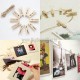 Lilone Photo Clip String Lights Warm White Rice (30 Bulb 5 Meters) with Designer Wooden Clips