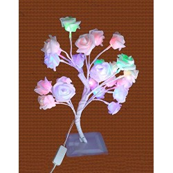 AtneP LED White Rose Tree Home Decoration 24 LED Lighting