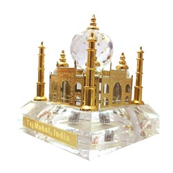 Lilone Crystal Taj-Mahal Showpiece Gold Platted with Light