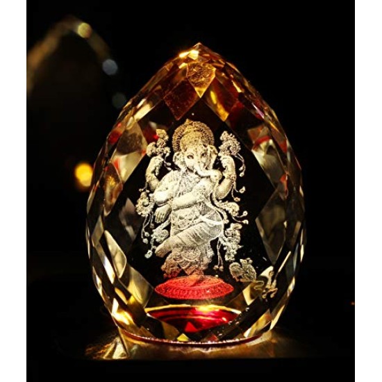 Lilone Ganesha Crystal Diamond Ganpati Statue Showpiece 