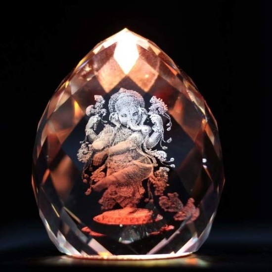 Lilone Ganesha Crystal Diamond Ganpati Statue Showpiece 