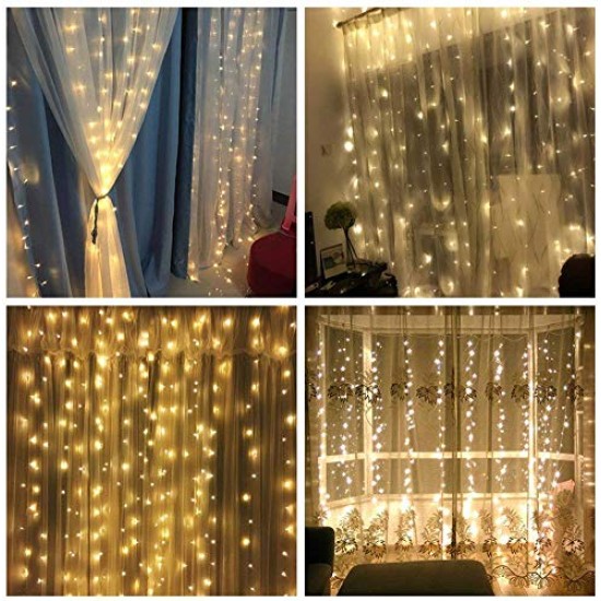 AtneP 224 LED Window Curtain Lights Icicle Lights Fairy String Lights with 8 Modes (Warm White) AtneP 224 LED Window Curtain Lights Icicle Lights Fairy String Lights with 8 Modes (Warm White)
