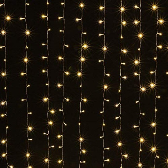 AtneP 224 LED Window Curtain Lights Icicle Lights Fairy String Lights with 8 Modes (Warm White) AtneP 224 LED Window Curtain Lights Icicle Lights Fairy String Lights with 8 Modes (Warm White)