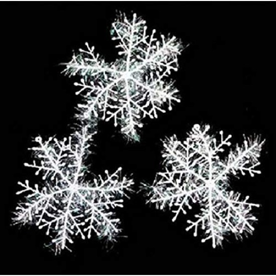 Lilone Plastic Hanging Ornaments (White_10Cm) Pack Of 30