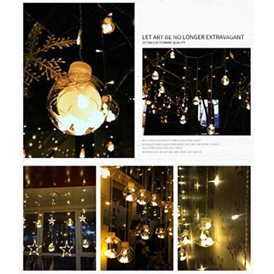 AtneP Globe 108LED Wishing Ball Curtain Light Fairy String Rice Lights with 8 Flash Modes 