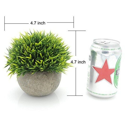 Lilone Artificial Plants Benn Grass in Pot for Home Decor (Green)