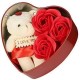Lilone Decorative Heart Shape Box with Cute Teddy Bear and Soap Roses