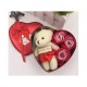 Lilone Decorative Heart Shape Box with Cute Teddy Bear and Soap Roses